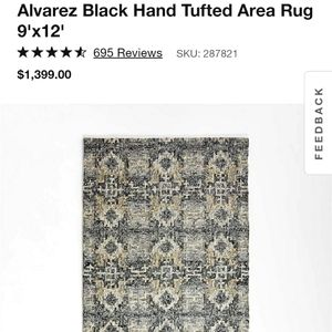 Hand Tufted Area Rug (Black